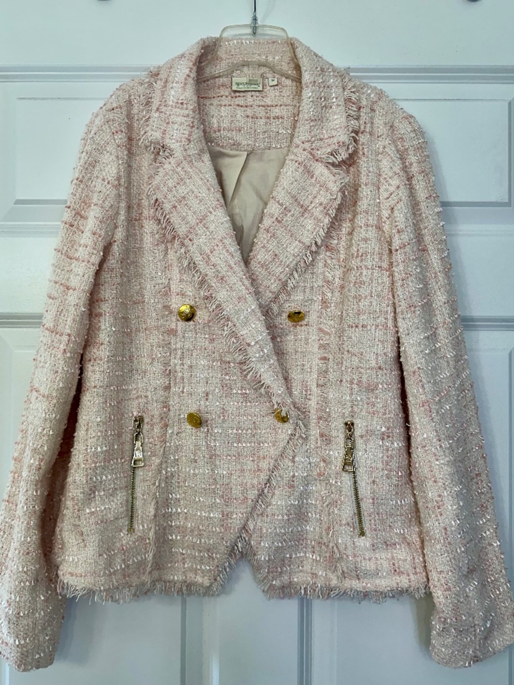 Like New Spartina Pink Fringe Blazer Medium